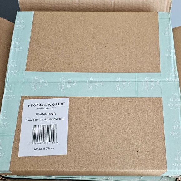 Storage Works Low Front Fabric Storage Bin w/Handles, Natural, 30L, 2-Pack - Picture 11 of 11